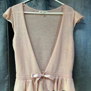 Banana Republic 100% wool ruffled vest. Blush pink. Size L